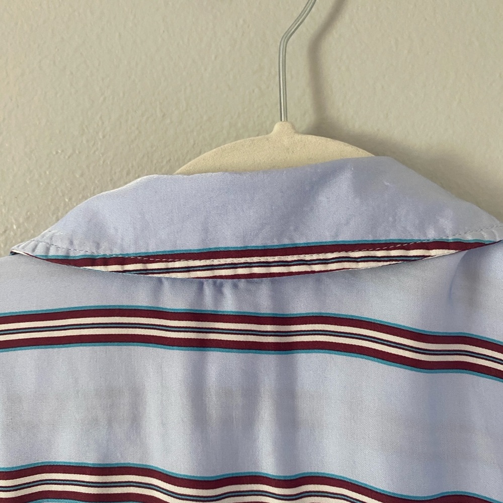 Aerie women's blue striped pajama matching set satin finish size small cozycore - Picture 6 of 12